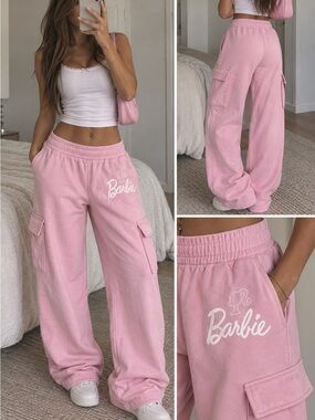 Barbie Pink Cargo Sweatpants